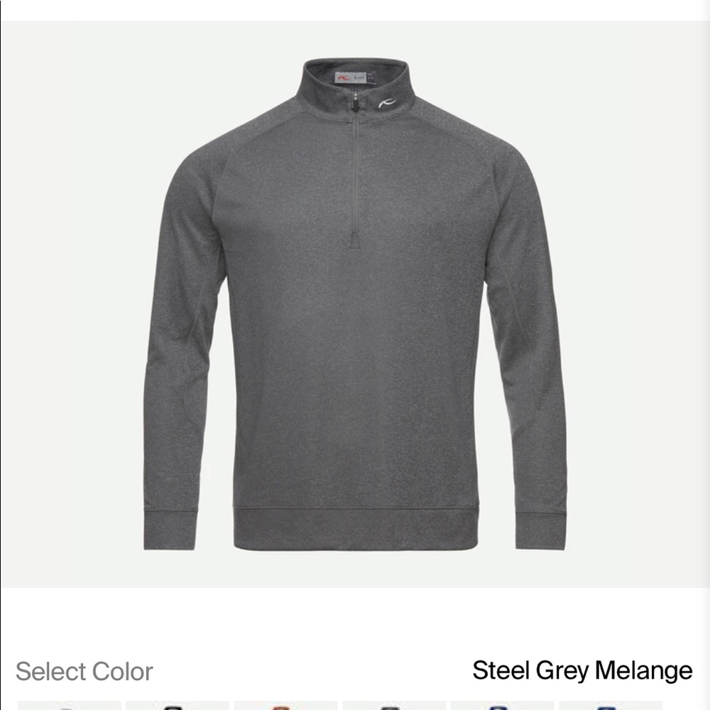 Kjus Steel Grey Melange Sz M Golf Quarter Zip